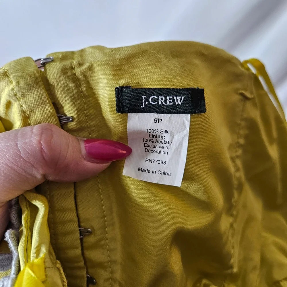 J. Crew 100% Silk Strapless Mini‎ Dress sz 6P